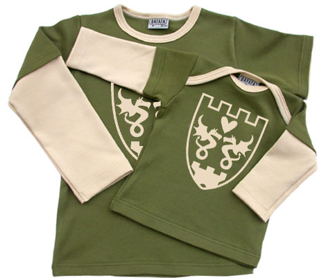 Ritter-Shirt Oliv/Beige