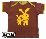 Bioshirt mit Hasen im Berlin-Shirt in braun und gelb