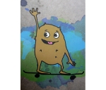 CO2-neutral gedruckt Postkarte Skateboard