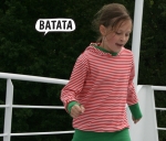 rot-we�es Ringelshirt mit Kapuze