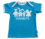 T-Shirt "Viererkette" t�rkis/wei�