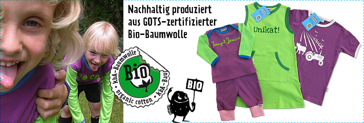 Shirts f�r Kinder und Erwachsene aus GOTS-zertifizierter Bio-Baumwolle