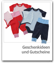 Nachhaltige Geschenke, Geschenksets zur Geburt und Geschenkgutscheine